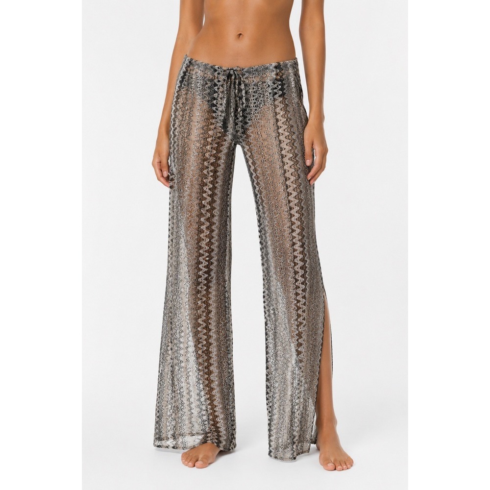 Becca Crochet Knit Swim Cover Up Pants Gray Resort Beachwear Small